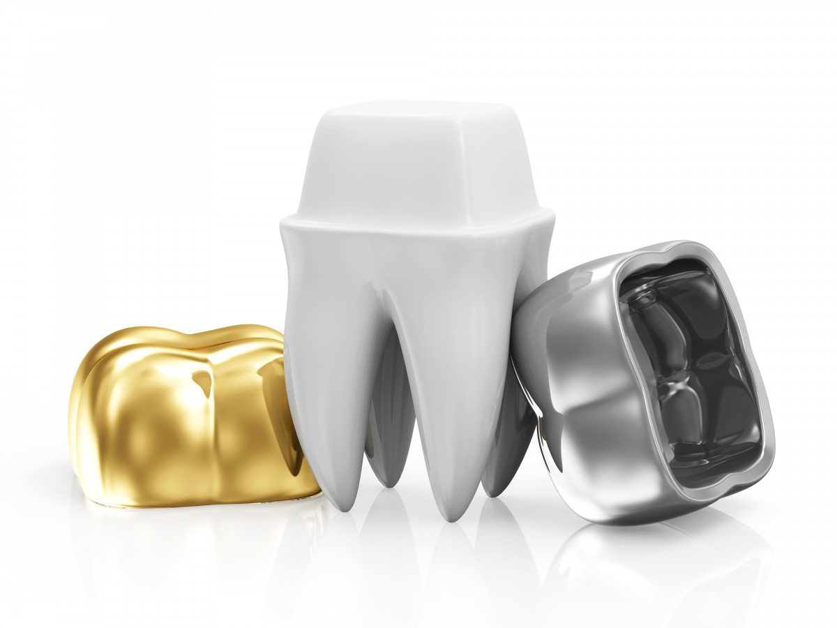 dental crowns with tooth isolated